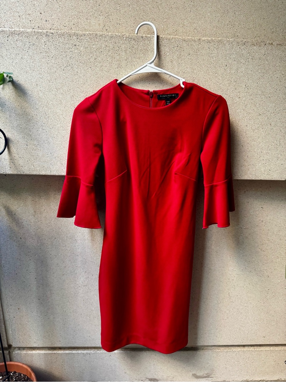 Banana Republic Red Bell-Sleeve Sheath Dress